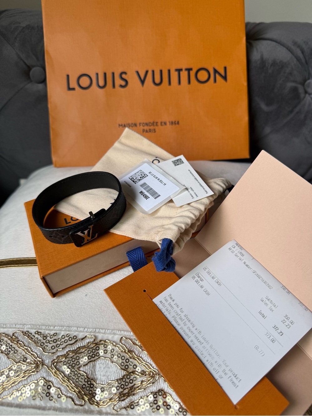 Louis Vuitton Brown Monogram Canvas LV Buckle Bracelet